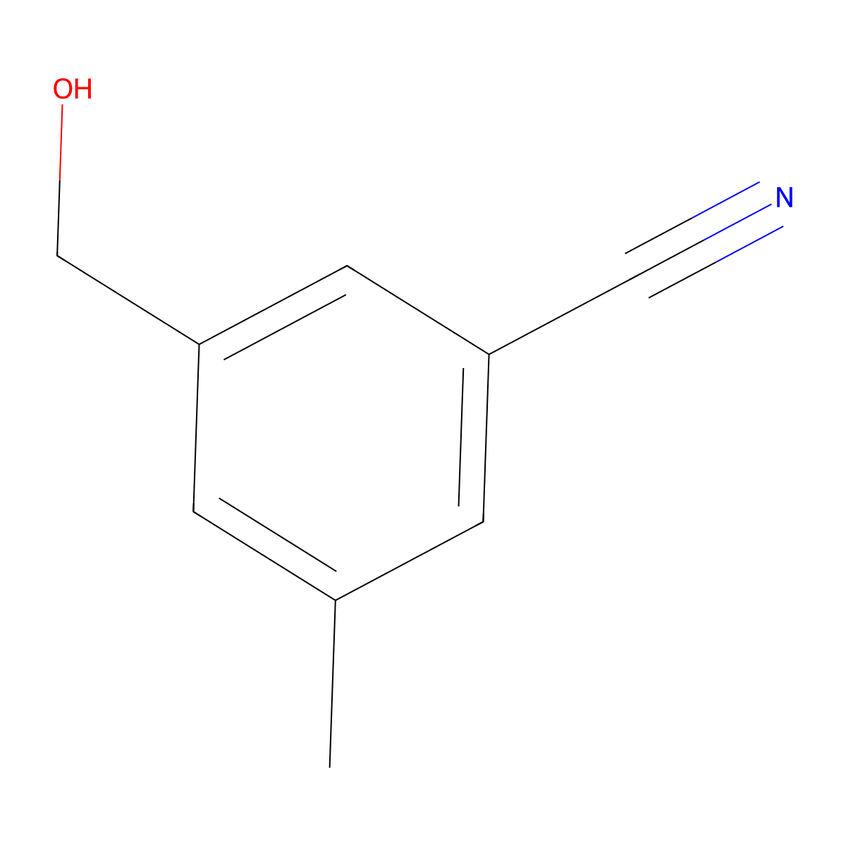 3-(Hydroxymethyl)-5-methylbenzonitrile molecular structure, CAS 1035803-34-9