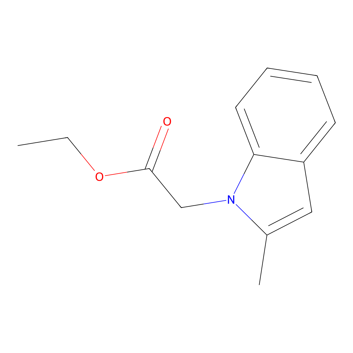 Ethyl 2-(2-methyl-1H-indol-1-yl)acetate molecular structure, CAS 1035806-96-2