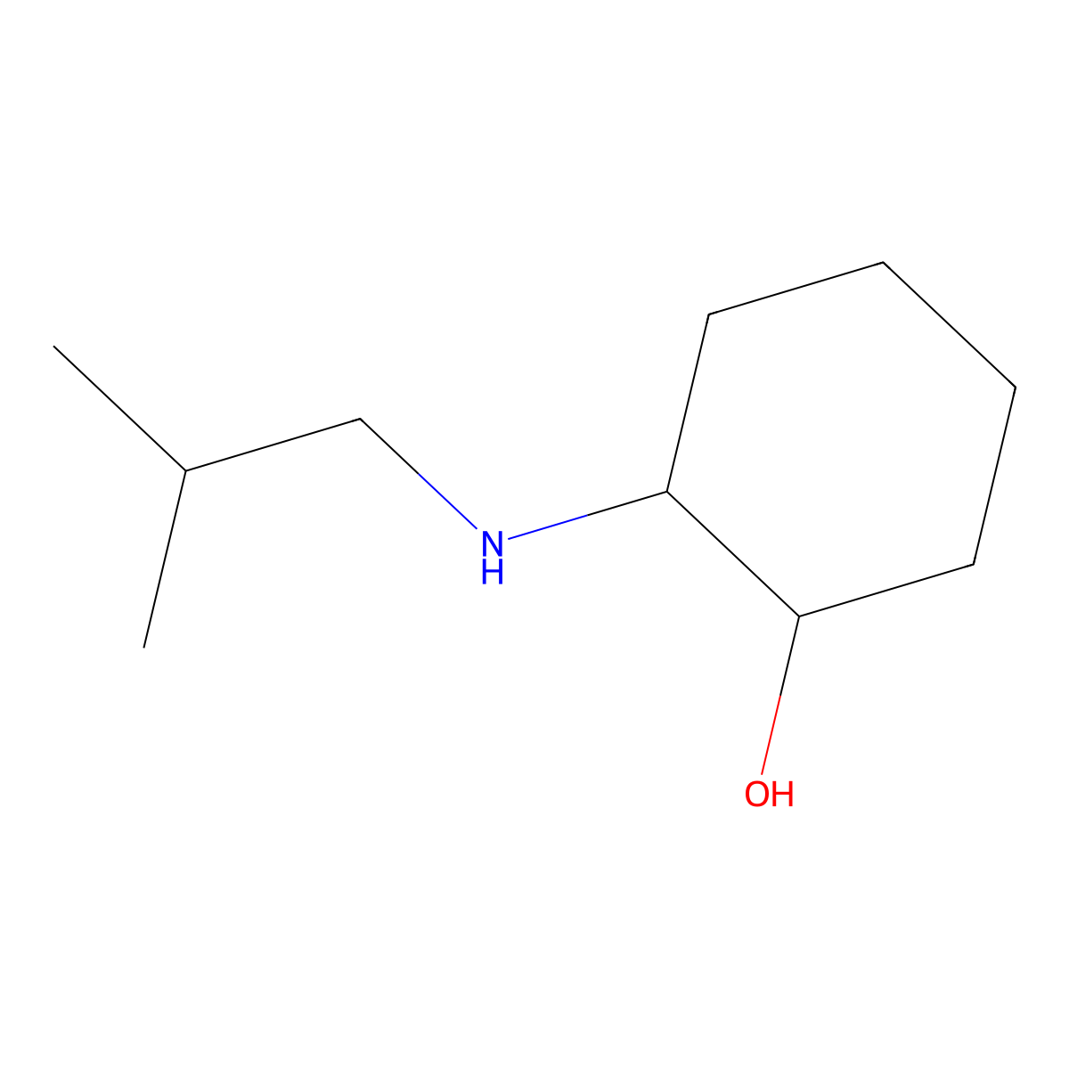 2-[(2-Methylpropyl)amino]cyclohexan-1-ol molecular structure, CAS 1035812-73-7