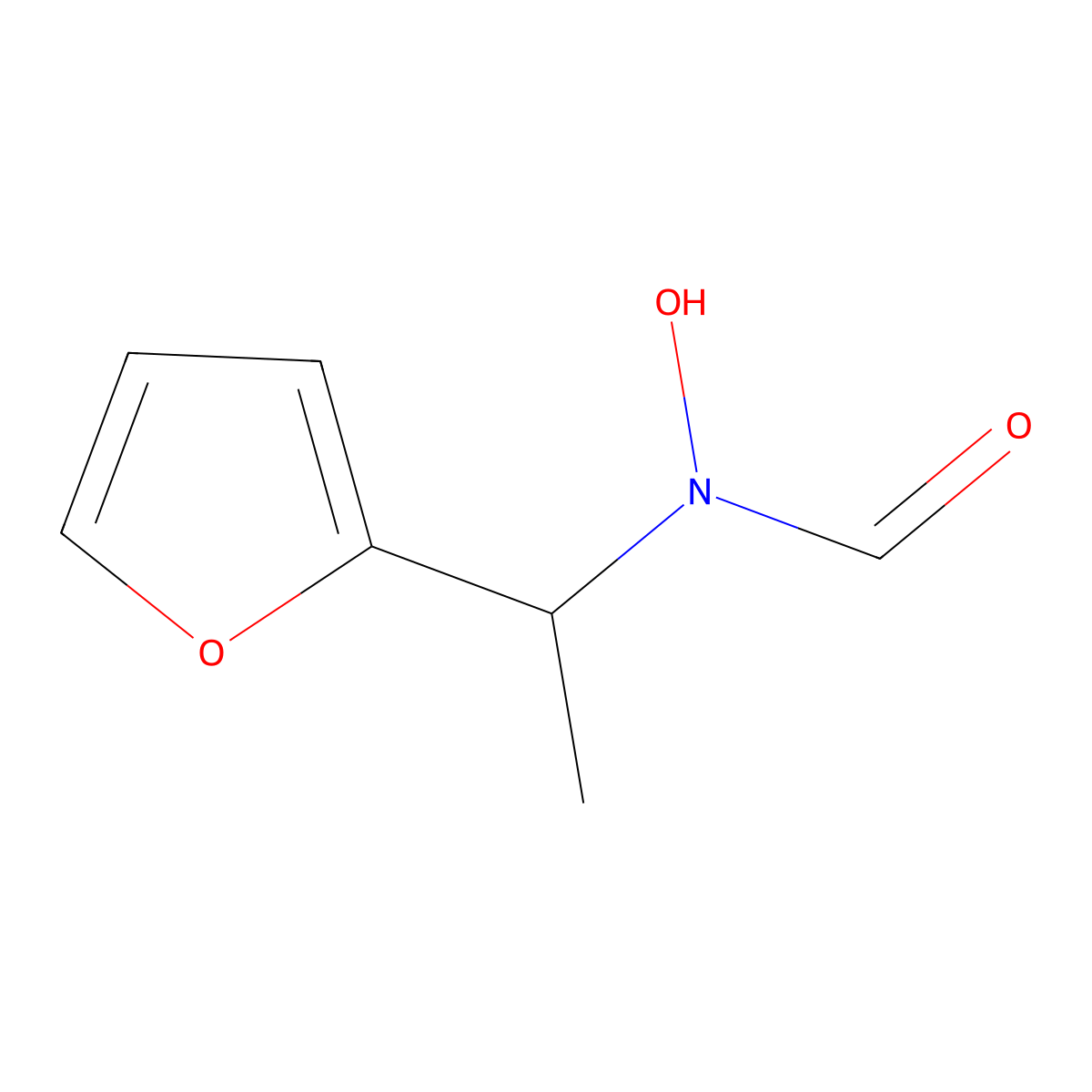 N-[1-(furan-2-yl)ethyl]-N-hydroxyformamide molecular structure, CAS 1035818-90-6