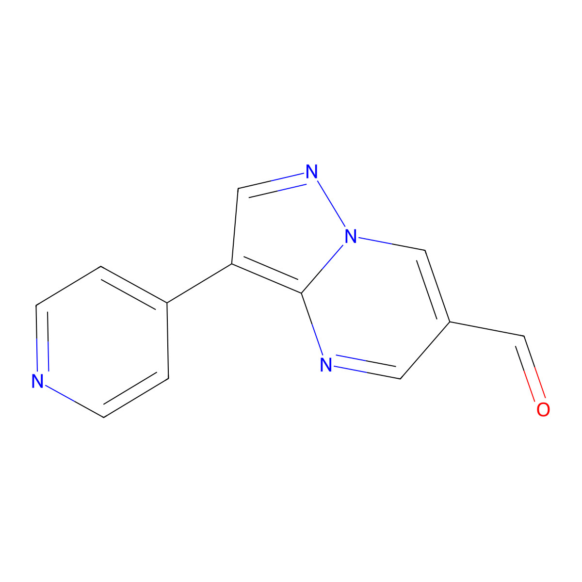 3-(Pyridin-4-yl)pyrazolo[1,5-a]pyrimidine-6-carbaldehyde molecular structure, CAS 1035818-93-9