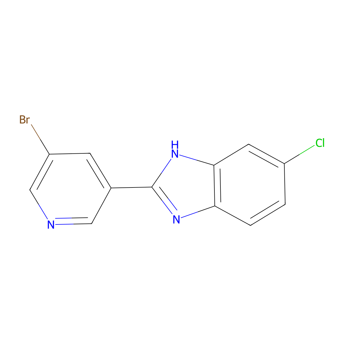 2-(5-Bromo-pyridin-3-yl)-6-chloro-1H-benzoimidazole molecular structure, CAS 1035818-95-1