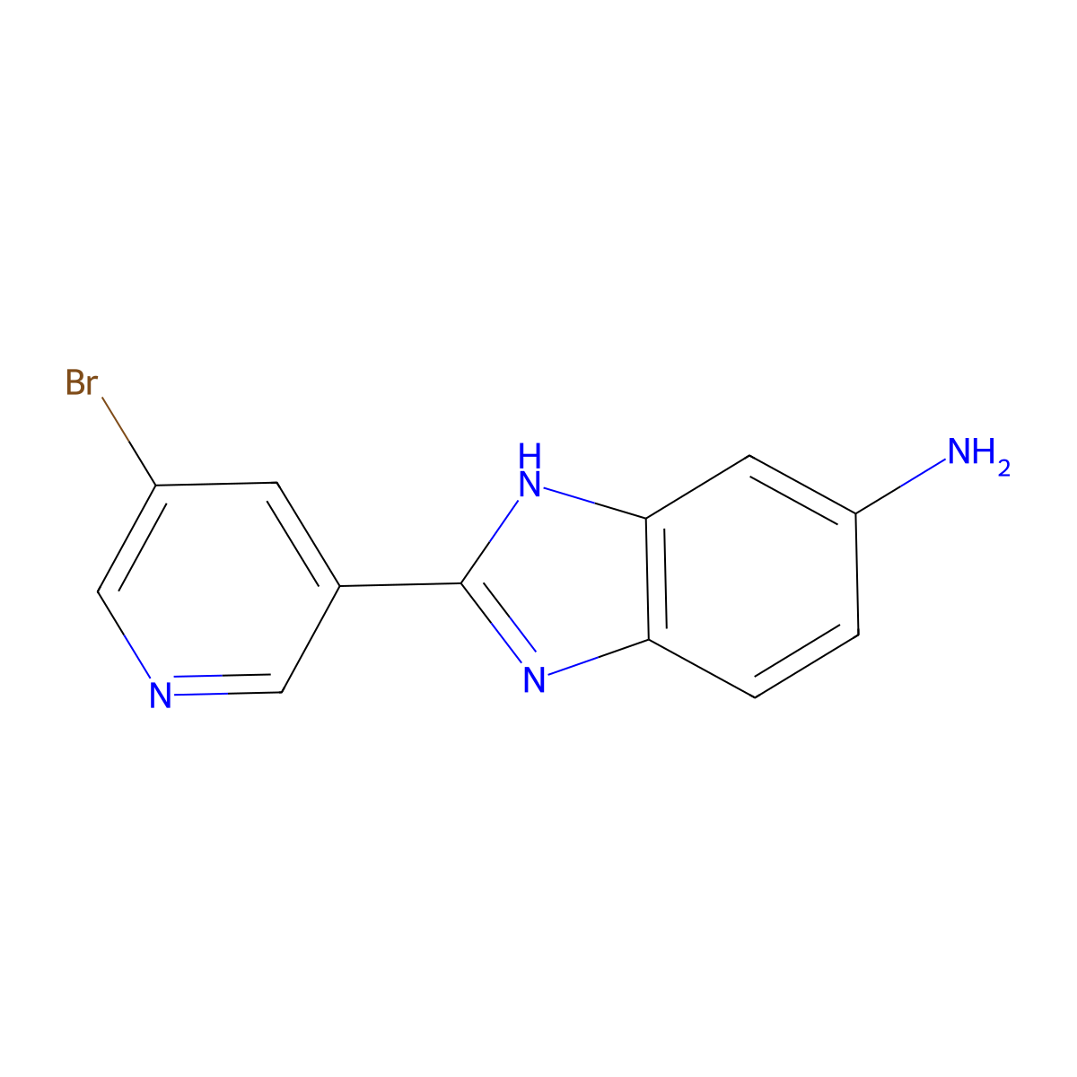 2-(5-Bromo-3-pyridinyl)-1H-benzimidazol-6-amine molecular structure, CAS 1035818-96-2
