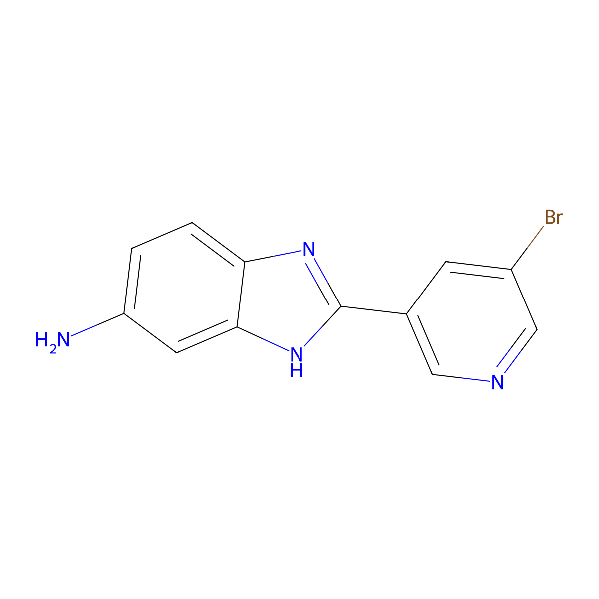 2-(5-Bromo-3-pyridinyl)-1H-benzimidazol-6-amine molecular structure, CAS 1035818-96-2