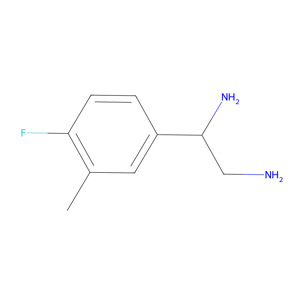 1-(4-Fluoro-3-methylphenyl)ethane-1,2-diamine molecular structure, CAS 1035818-97-3