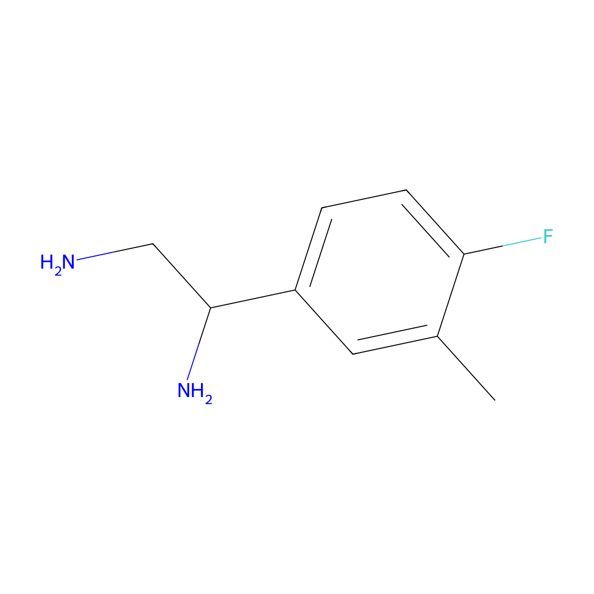 1-(4-Fluoro-3-methylphenyl)ethane-1,2-diamine molecular structure, CAS 1035818-97-3