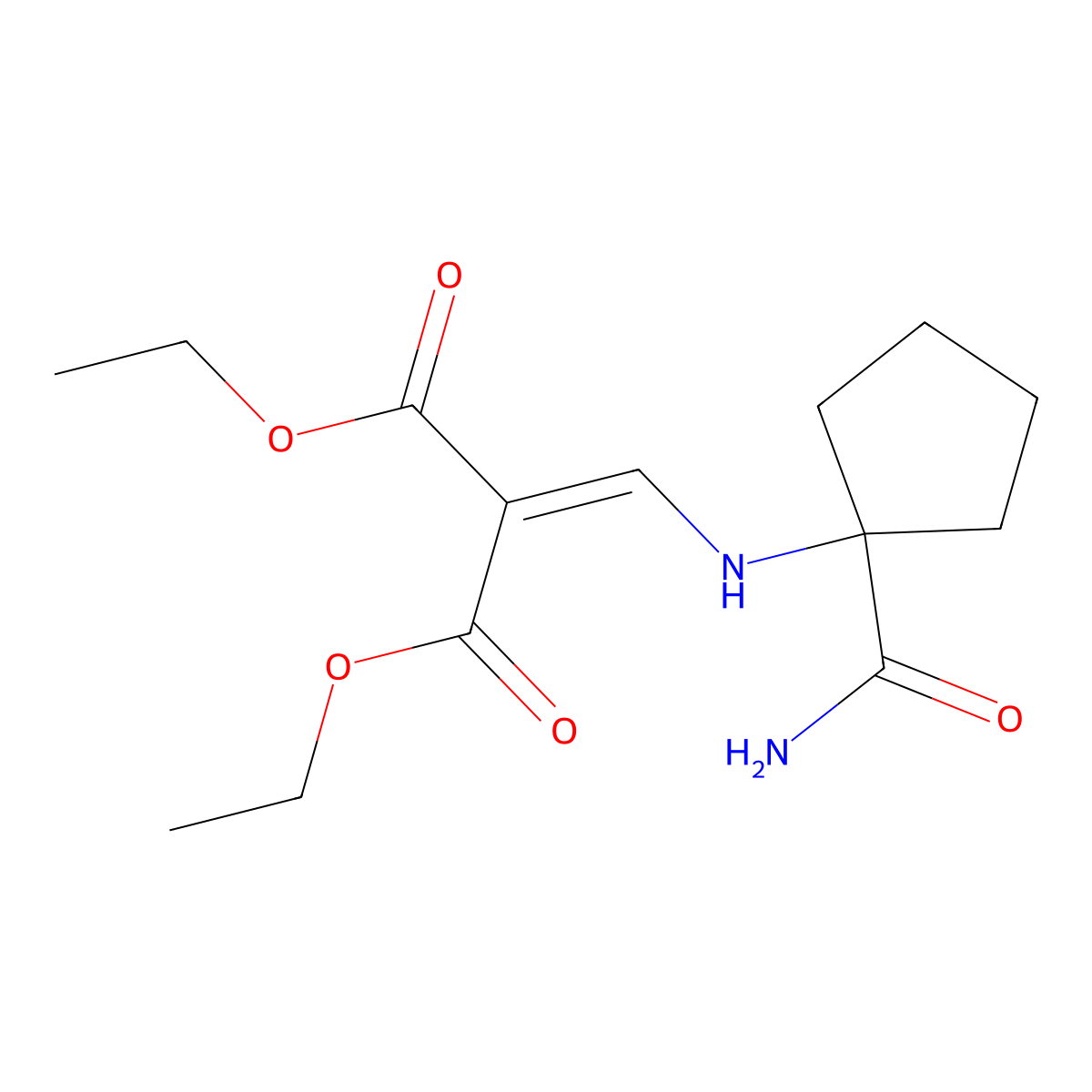 1,3-Diethyl 2-{[(1-carbamoylcyclopentyl)amino]methylidene}propanedioate molecular structure, CAS 1035818-98-4