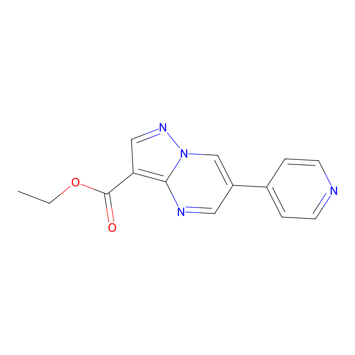 Ethyl 6-(pyridin-4-yl)pyrazolo[1,5-a]pyrimidine-3-carboxylate molecular structure, CAS 1035835-25-6