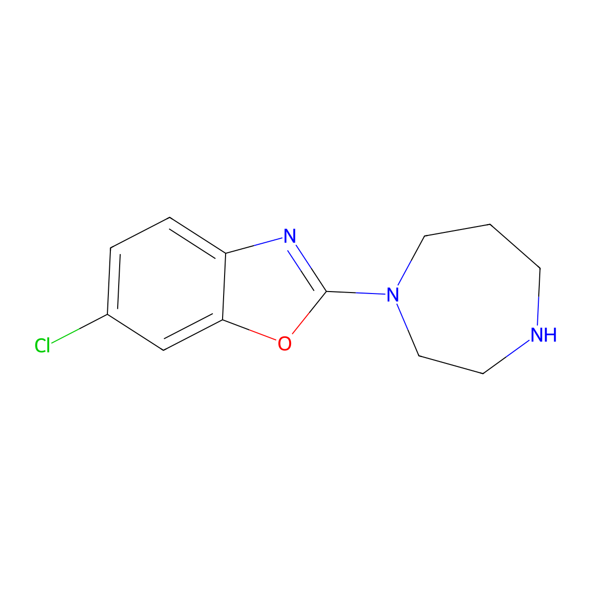 6-Chloro-2-(1,4-diazepan-1-yl)-1,3-benzoxazole molecular structure, CAS 1035840-25-5