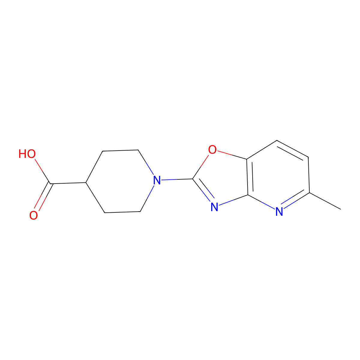 1-(5-Methyl[1,3]oxazolo[4,5-b]pyridin-2-yl)piperidine-4-carboxylic acid molecular structure, CAS 1035840-33-5