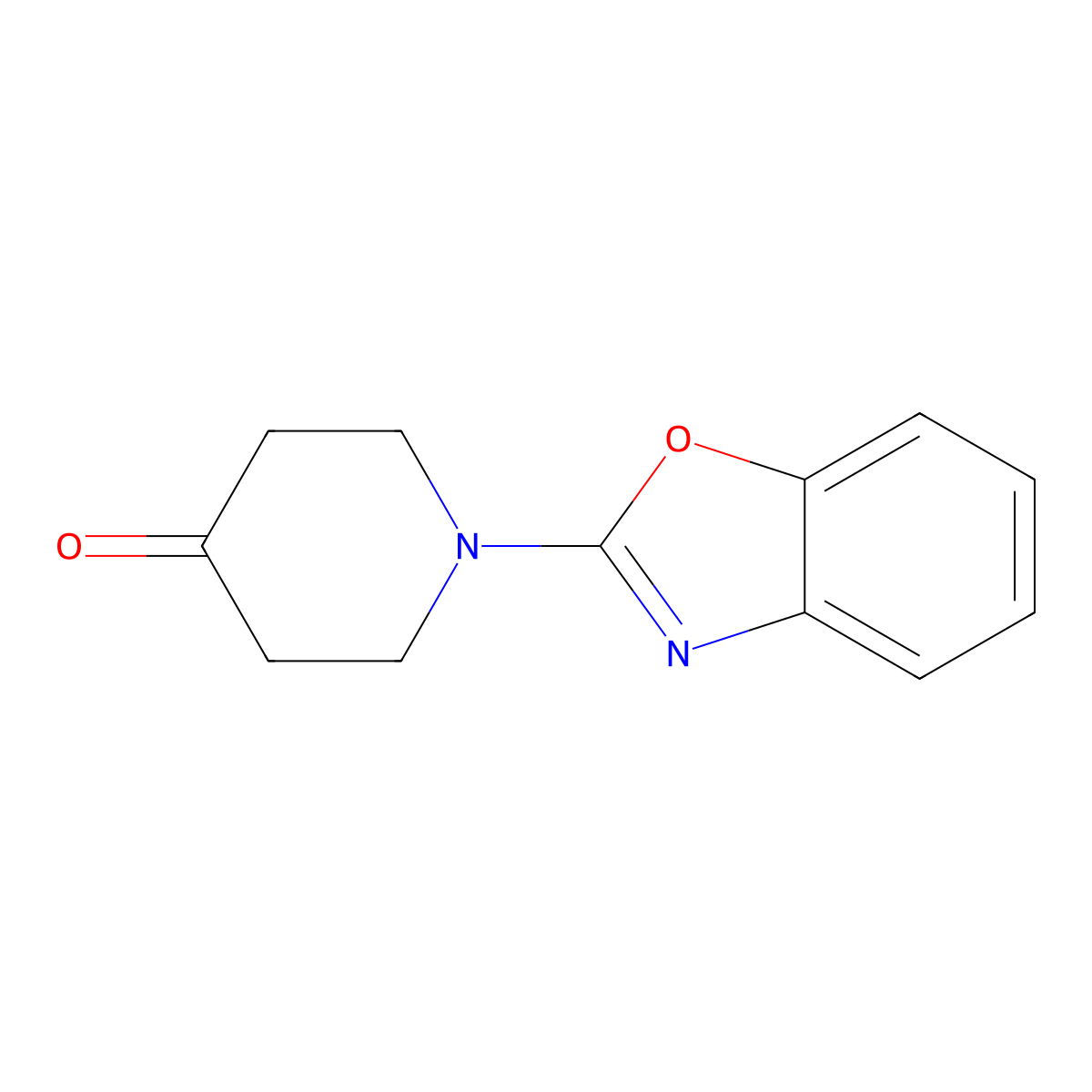 1-(1,3-Benzoxazol-2-yl)piperidin-4-one molecular structure, CAS 1035840-42-6