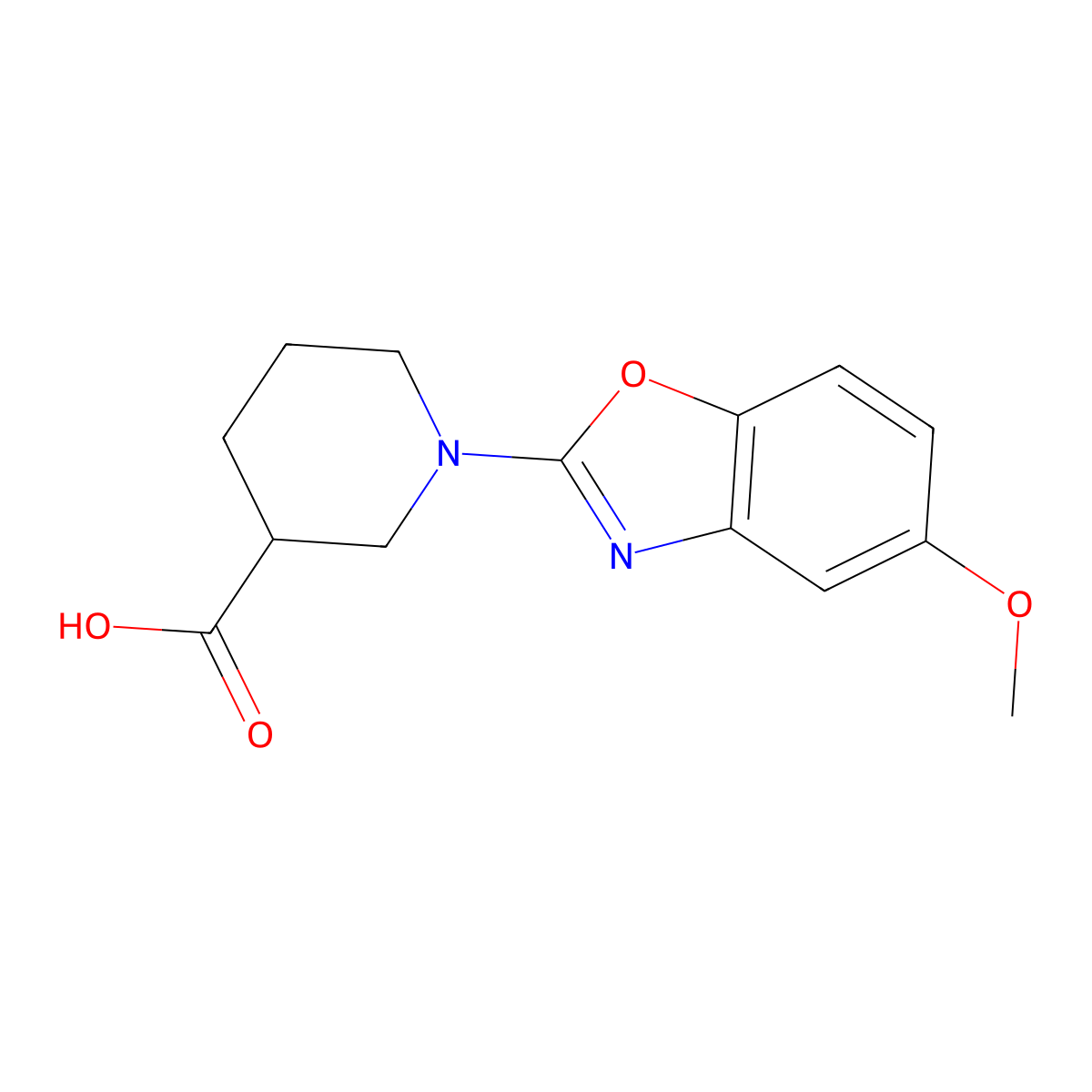 1-(5-Methoxy-1,3-benzoxazol-2-yl)piperidine-3-carboxylic acid molecular structure, CAS 1035840-45-9