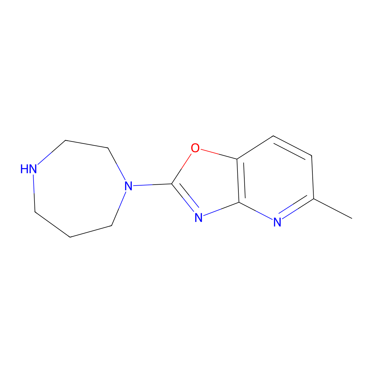2-(1,4-Diazepan-1-yl)-5-methyl[1,3]oxazolo[4,5-b]pyridine molecular structure, CAS 1035840-54-0
