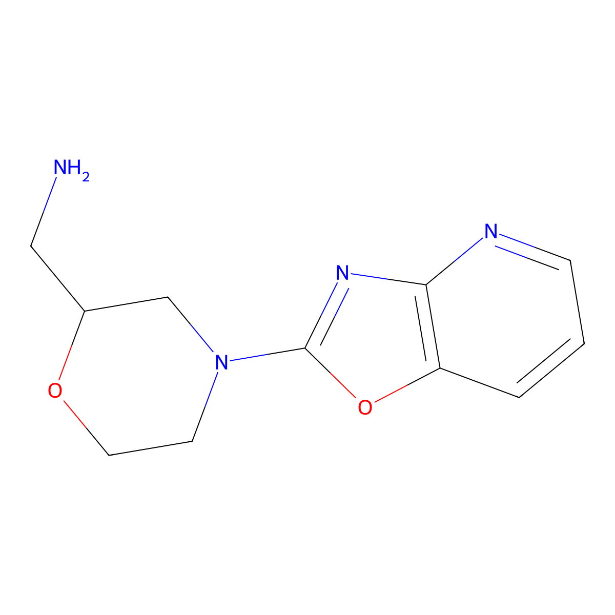 (4-(Oxazolo[4,5-b]pyridin-2-yl)morpholin-2-yl)methanamine molecular structure, CAS 1035840-60-8