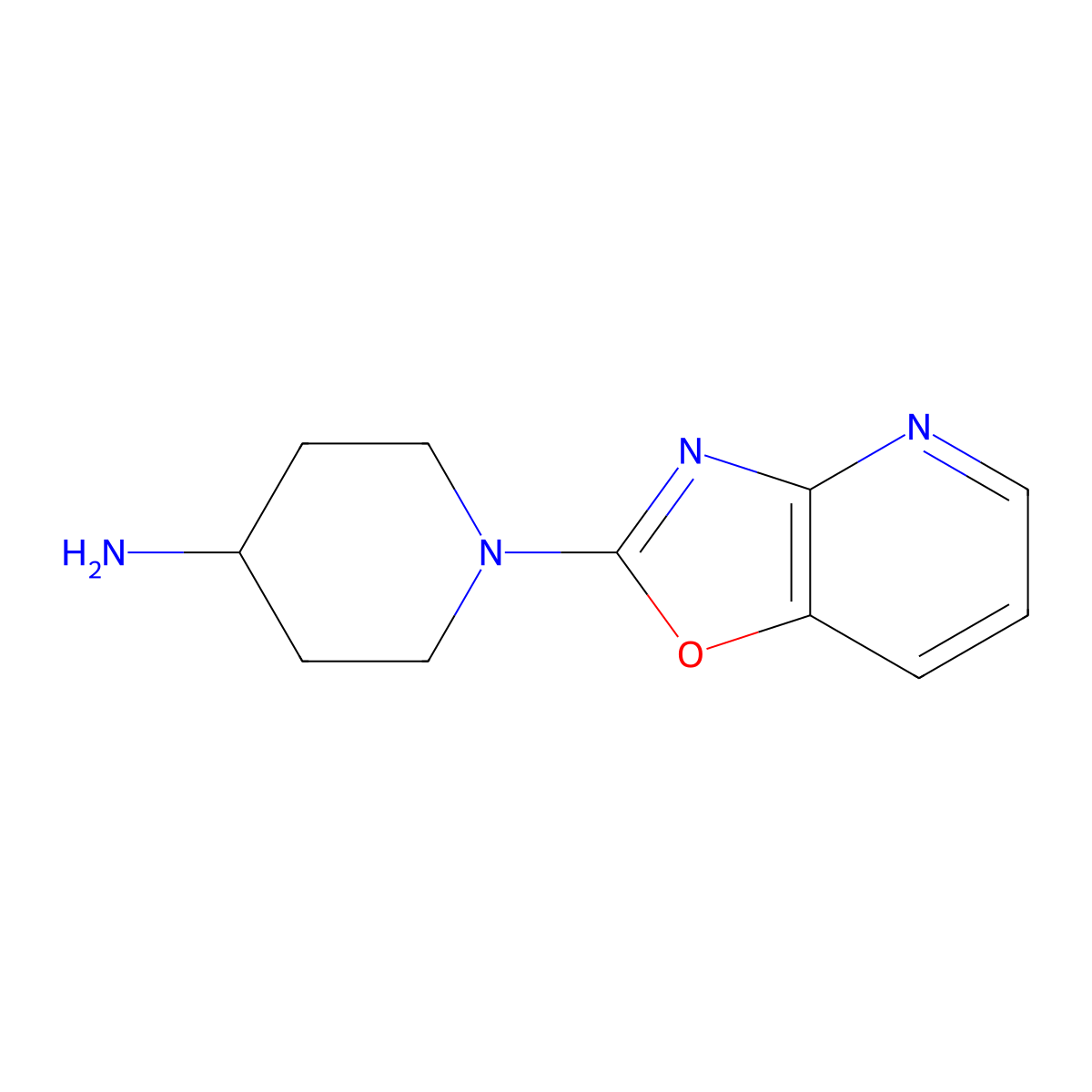 1-(Oxazolo[4,5-b]pyridin-2-yl)piperidin-4-amine molecular structure, CAS 1035840-63-1