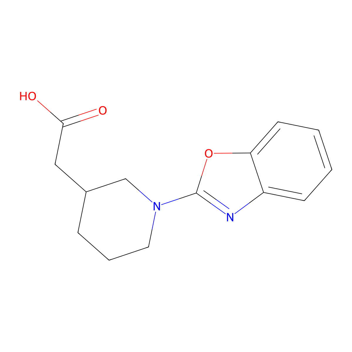 [1-(1,3-Benzoxazol-2-yl)piperidin-3-yl]acetic acid molecular structure, CAS 1035840-78-8