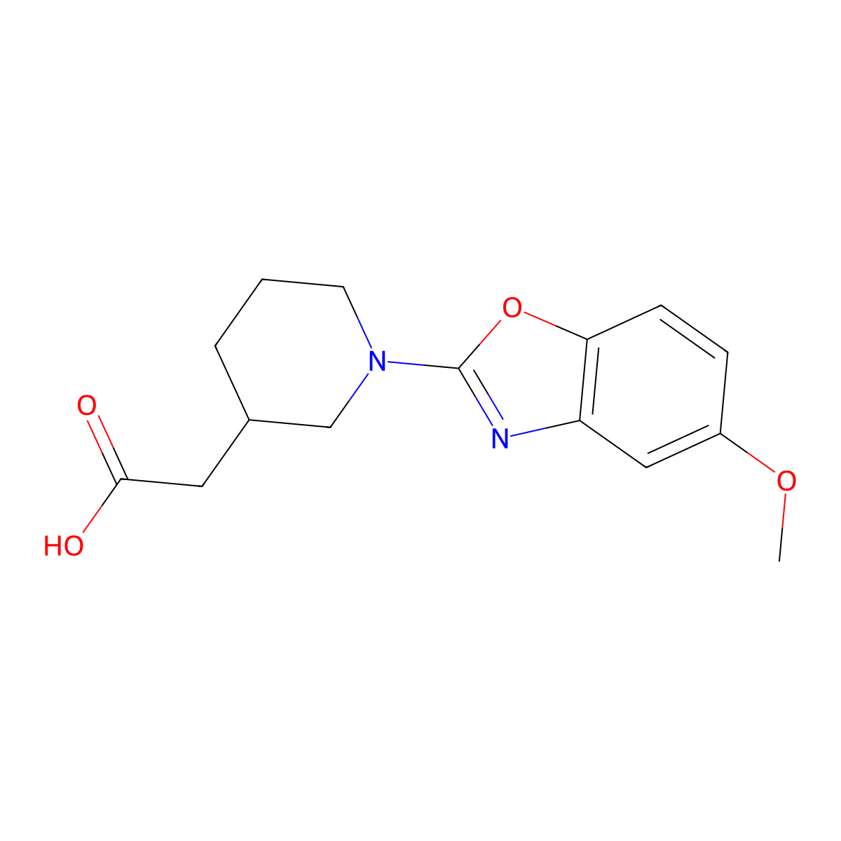 [1-(5-Methoxy-1,3-benzoxazol-2-yl)piperidin-3-yl]acetic acid molecular structure, CAS 1035840-84-6