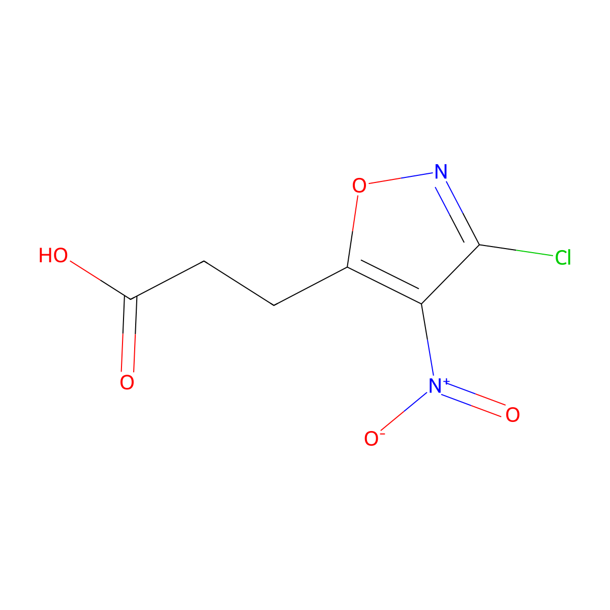 3-(3-Chloro-4-nitroisoxazol-5-yl)propanoic acid molecular structure, CAS 1035843-19-6