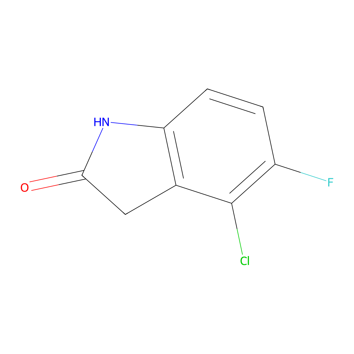 4-Chloro-5-fluoroindolin-2-one molecular structure, CAS 103585-71-3