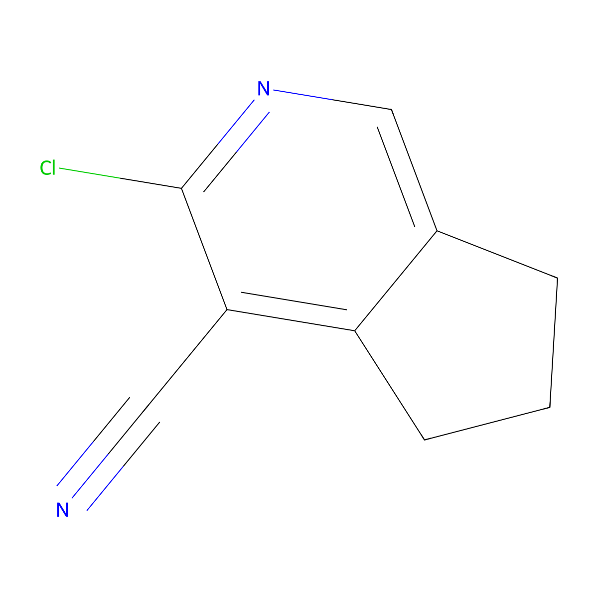 3-chloro-5H,6H,7H-cyclopenta[c]pyridine-4-carbonitrile molecular structure, CAS 103589-67-9