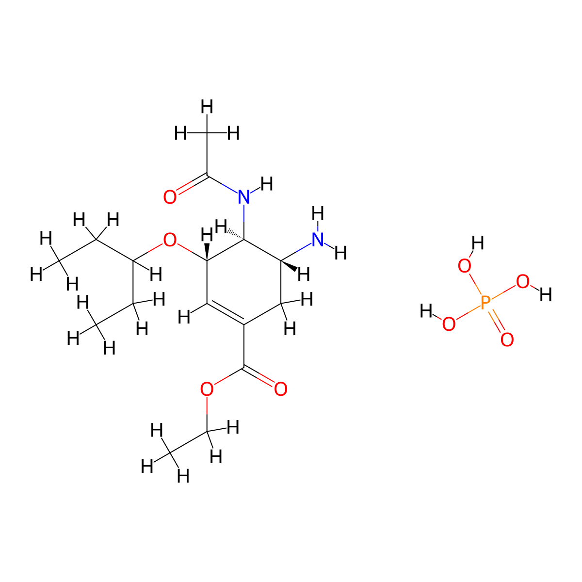 ent-Oseltamivir Phosphate molecular structure, CAS 1035895-89-6