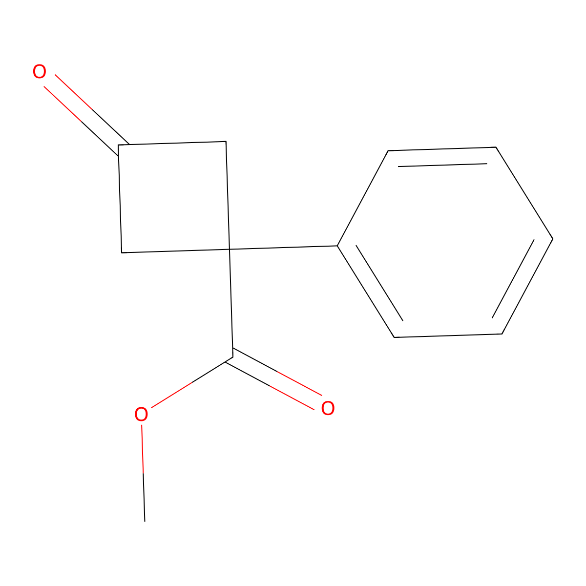 Methyl 3-oxo-1-phenylcyclobutane-1-carboxylate molecular structure, CAS 1035897-59-6