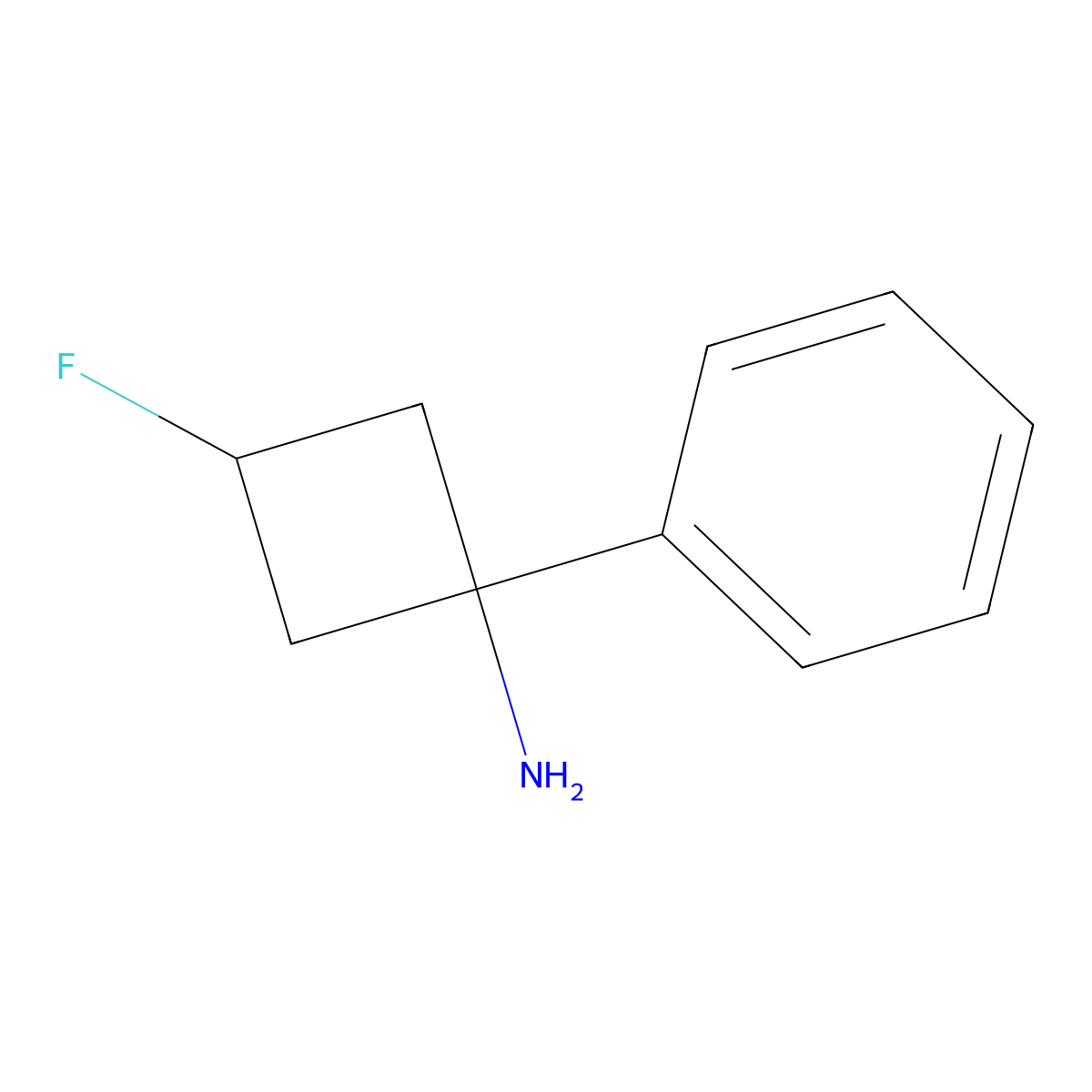 trans-3-Fluoro-1-phenylcyclobutan-1-amine molecular structure, CAS 1035897-63-2