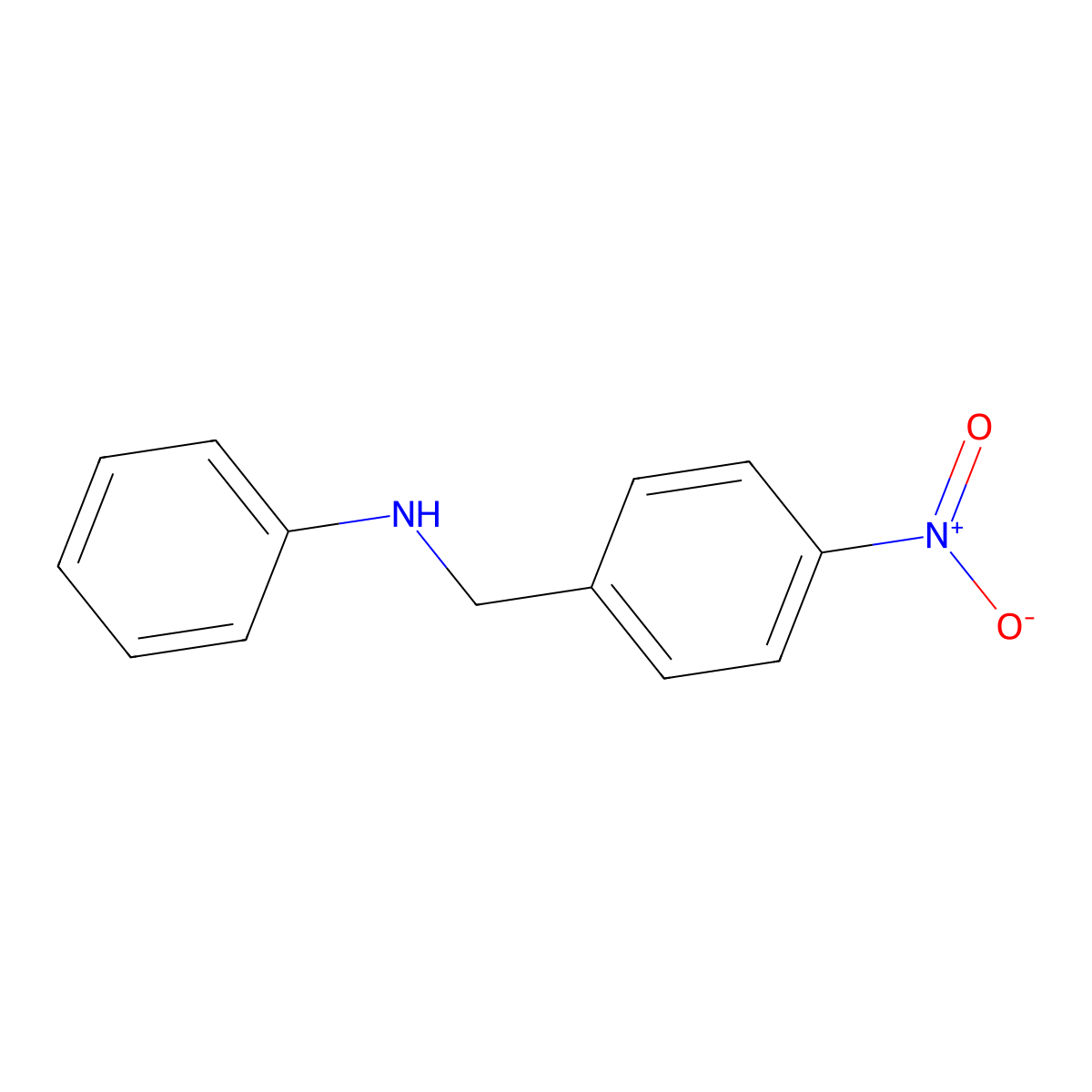 N-[(4-nitrophenyl)methyl]aniline molecular structure, CAS 10359-18-9