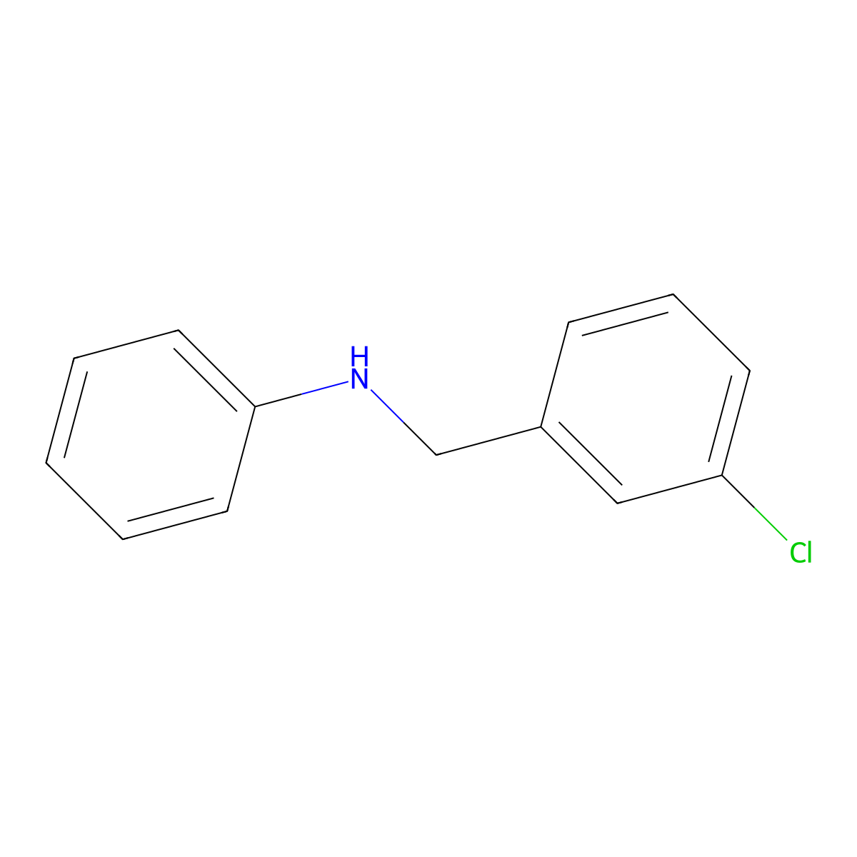 N-[(3-chlorophenyl)methyl]aniline molecular structure, CAS 10359-19-0