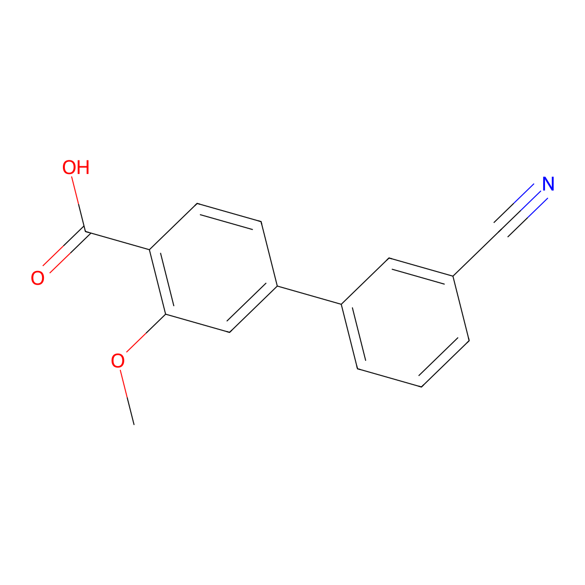 4-(3-Cyanophenyl)-2-methoxybenzoic acid molecular structure, CAS 1035928-76-7