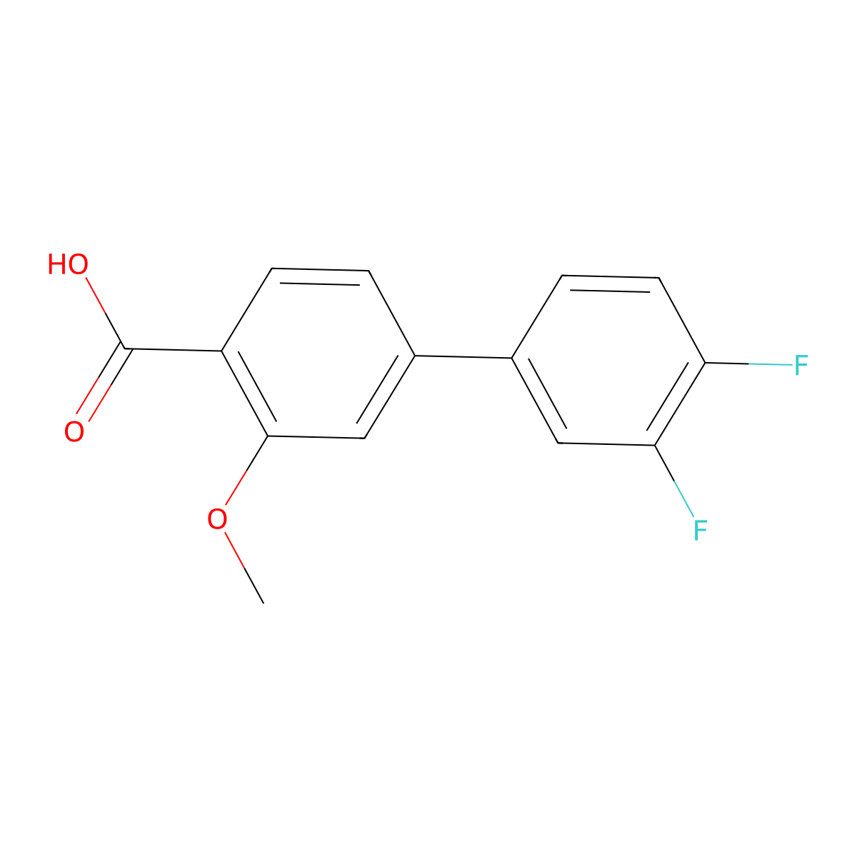 4-(3,4-Difluorophenyl)-2-methoxybenzoic acid molecular structure, CAS 1035928-97-2