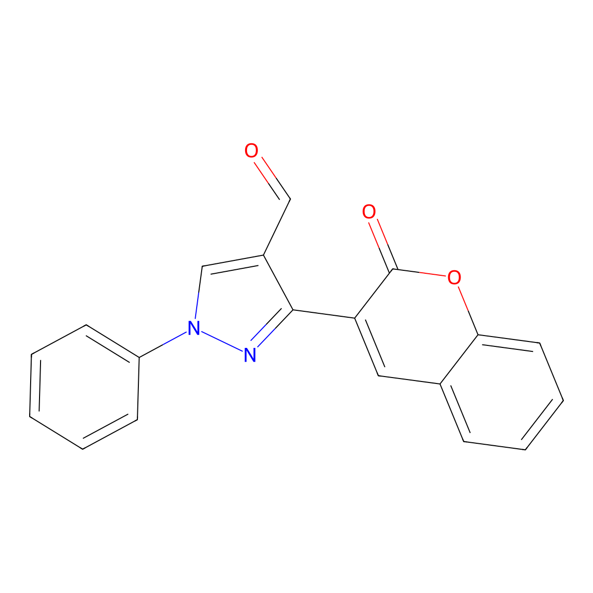 3-(2-oxo-2H-chromen-3-yl)-1-phenyl-1H-pyrazole-4-carbaldehyde molecular structure, CAS 103593-79-9