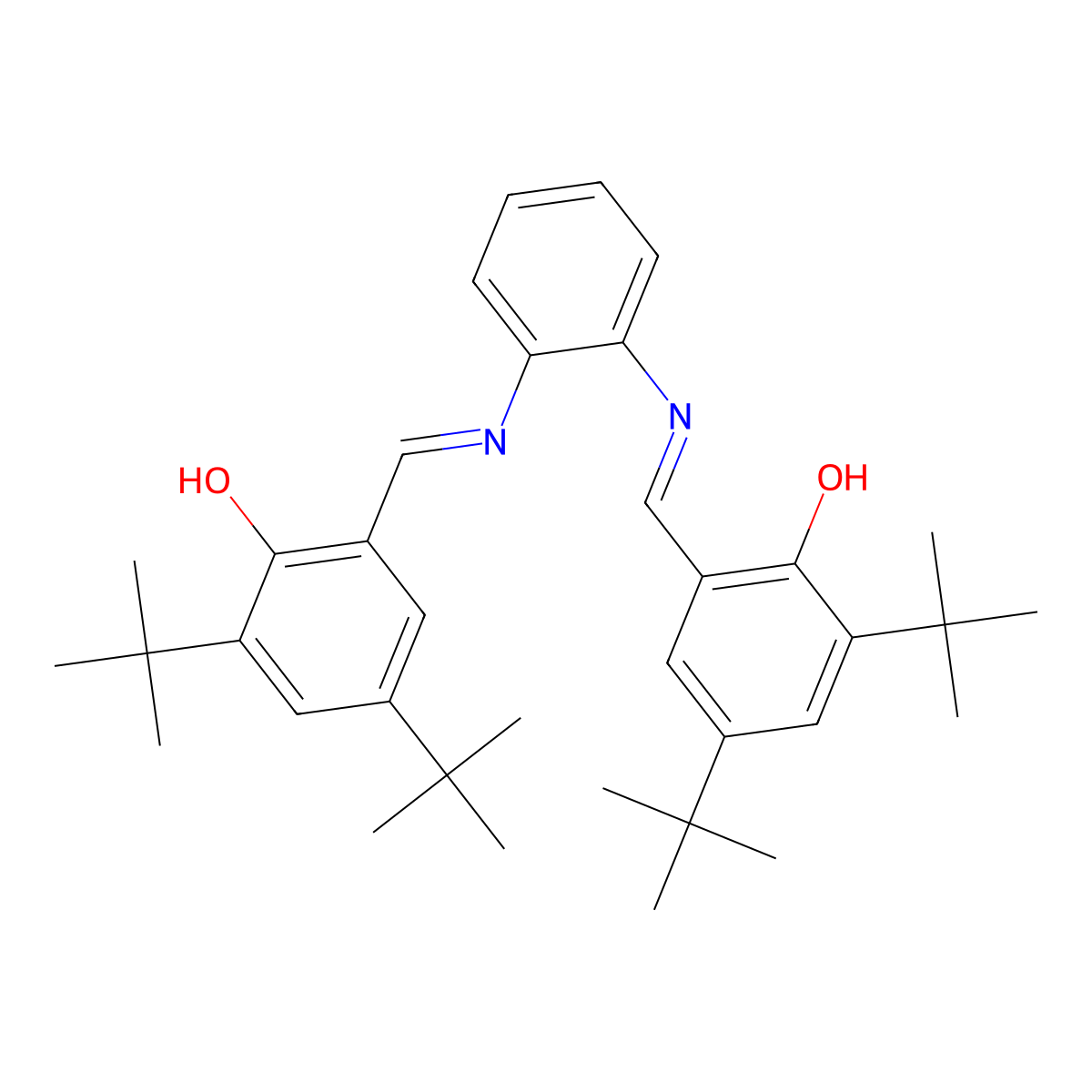 2,2'-[1,2-Phenylenebis(nitrilomethylidyne)]bis[4,6-bis(1,1-dimethylethyl)phenol molecular structure, CAS 103595-82-0