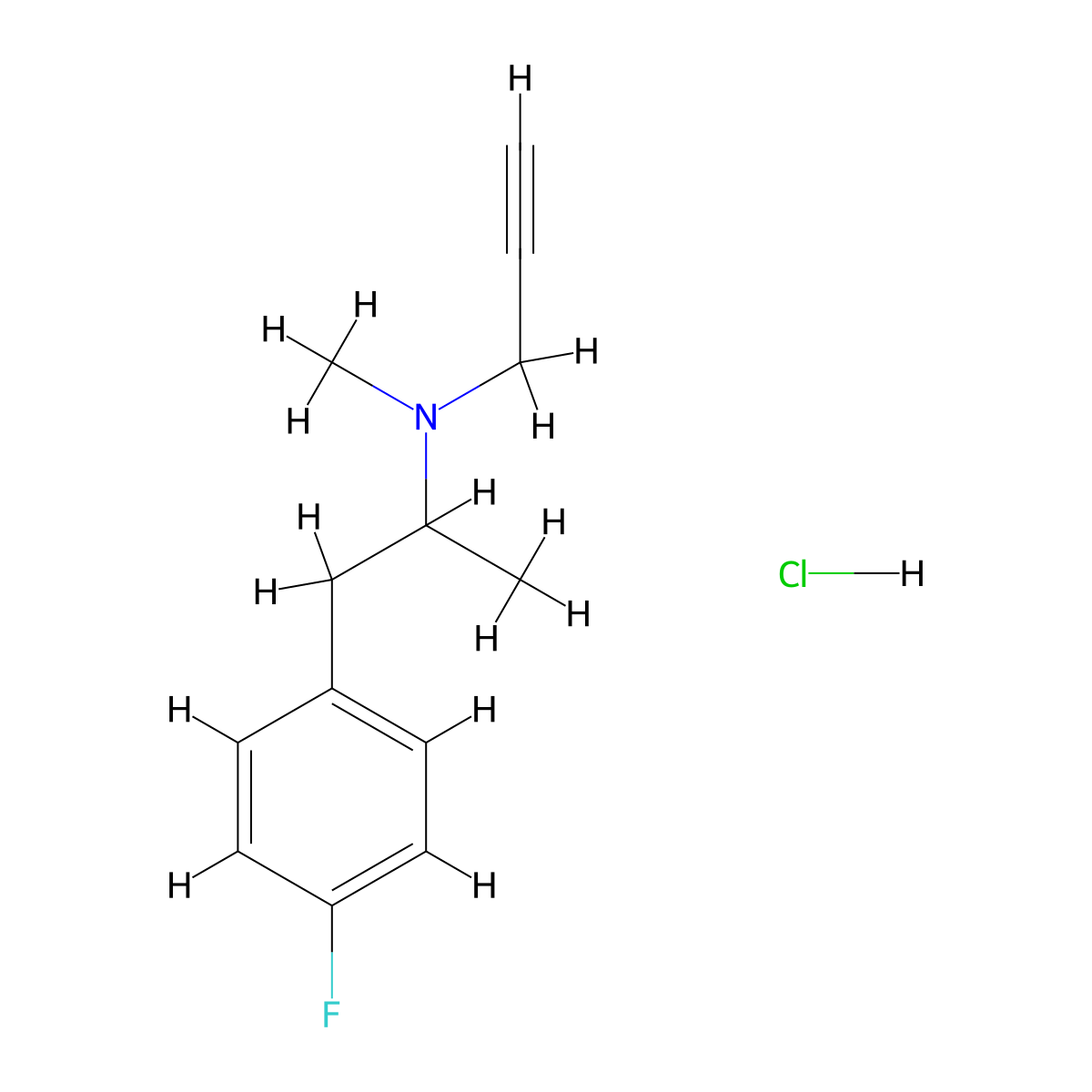 p-Fluorodeprenyl Hydrochloride molecular structure, CAS 103596-31-2