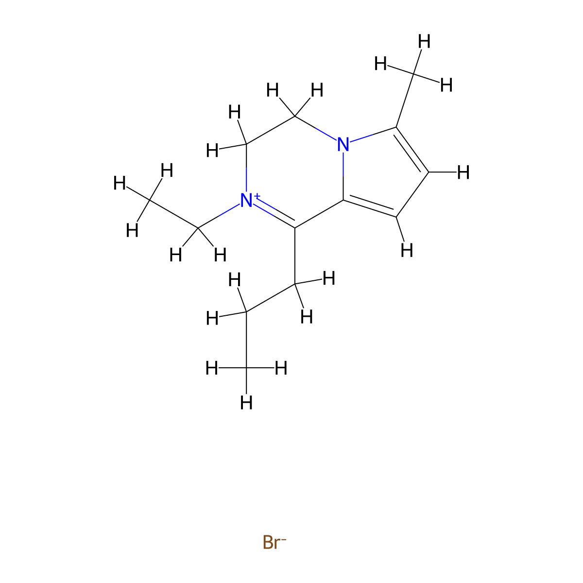 2-Ethyl-6-methyl-1-propyl-3,4-dihydropyrrolo[1,2-a]pyrazin-2-ium bromide molecular structure, CAS 1035960-37-2