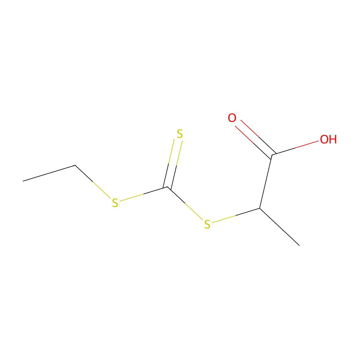 2-{[(Ethylsulfanyl)methanethioyl]sulfanyl}propanoic acid molecular structure, CAS 1035996-09-8