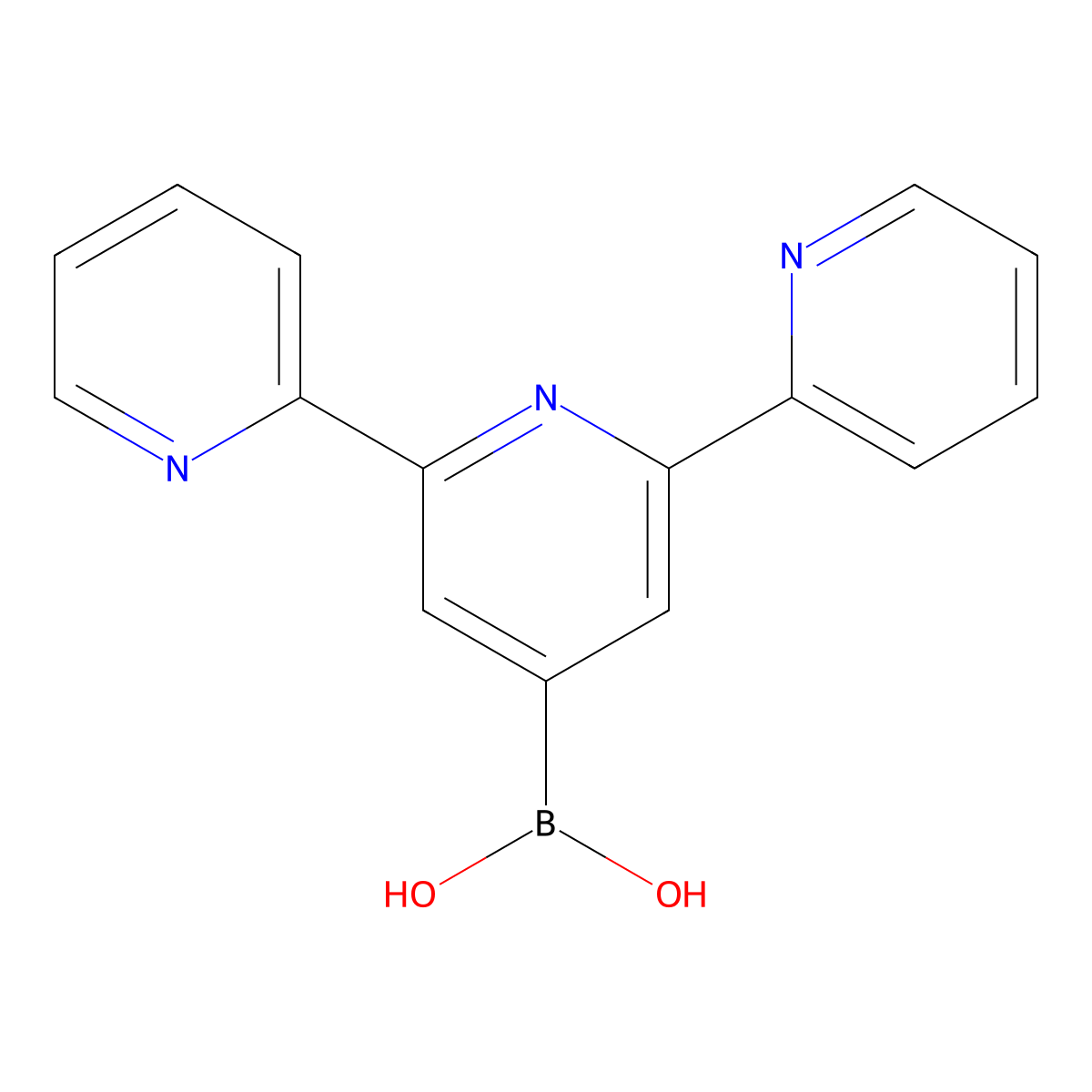 2,6-Di(pyridin-2-yl)pyridin-4-yl-4-boronic acid molecular structure, CAS 1036005-64-7