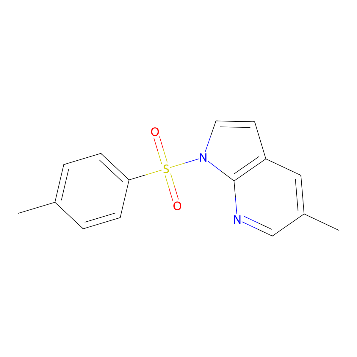 1H-Pyrrolo[2,3-B]pyridine, 5-methyl-1-[(4-methylphenyl)sulfonyl]- molecular structure, CAS 1036028-15-5