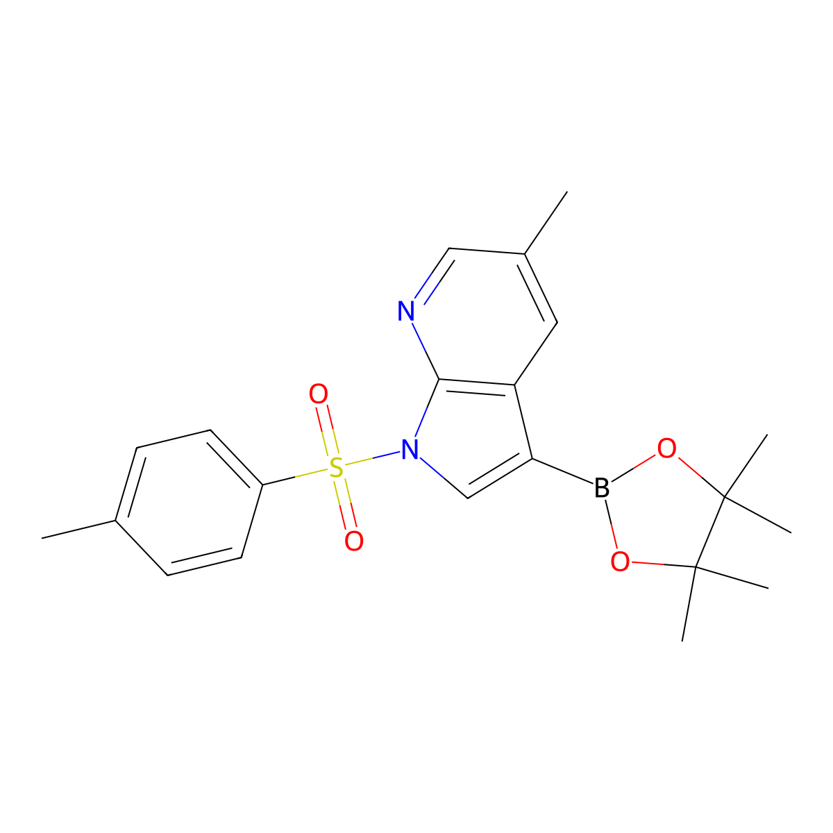 5-methyl-3-(4,4,5,5-tetramethyl-1,3,2-dioxaborolan-2-yl)-1-tosyl-1H-pyrrolo[2,3-b]pyridine molecular structure, CAS 1036028-17-7