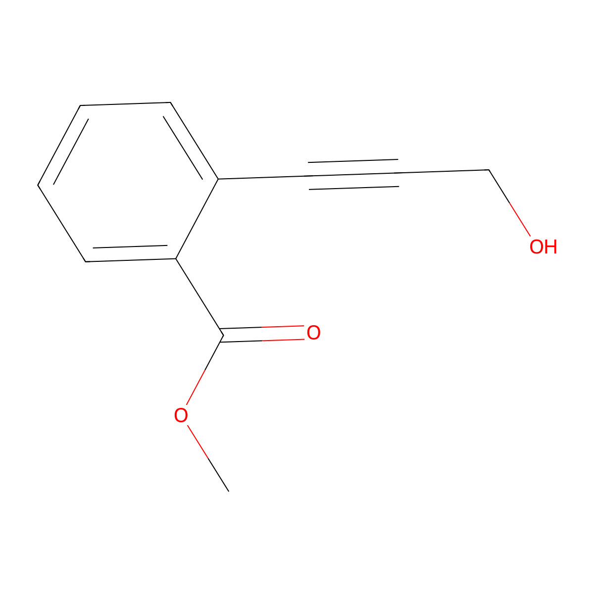 Methyl 2-(3-hydroxyprop-1-yn-1-yl)benzoate molecular structure, CAS 103606-72-0