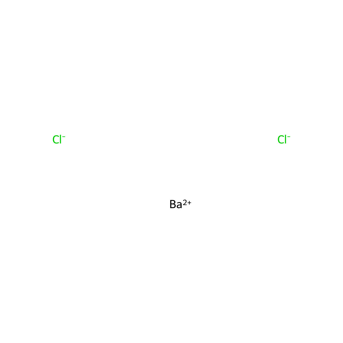 Barium chloride molecular structure, CAS 10361-37-2