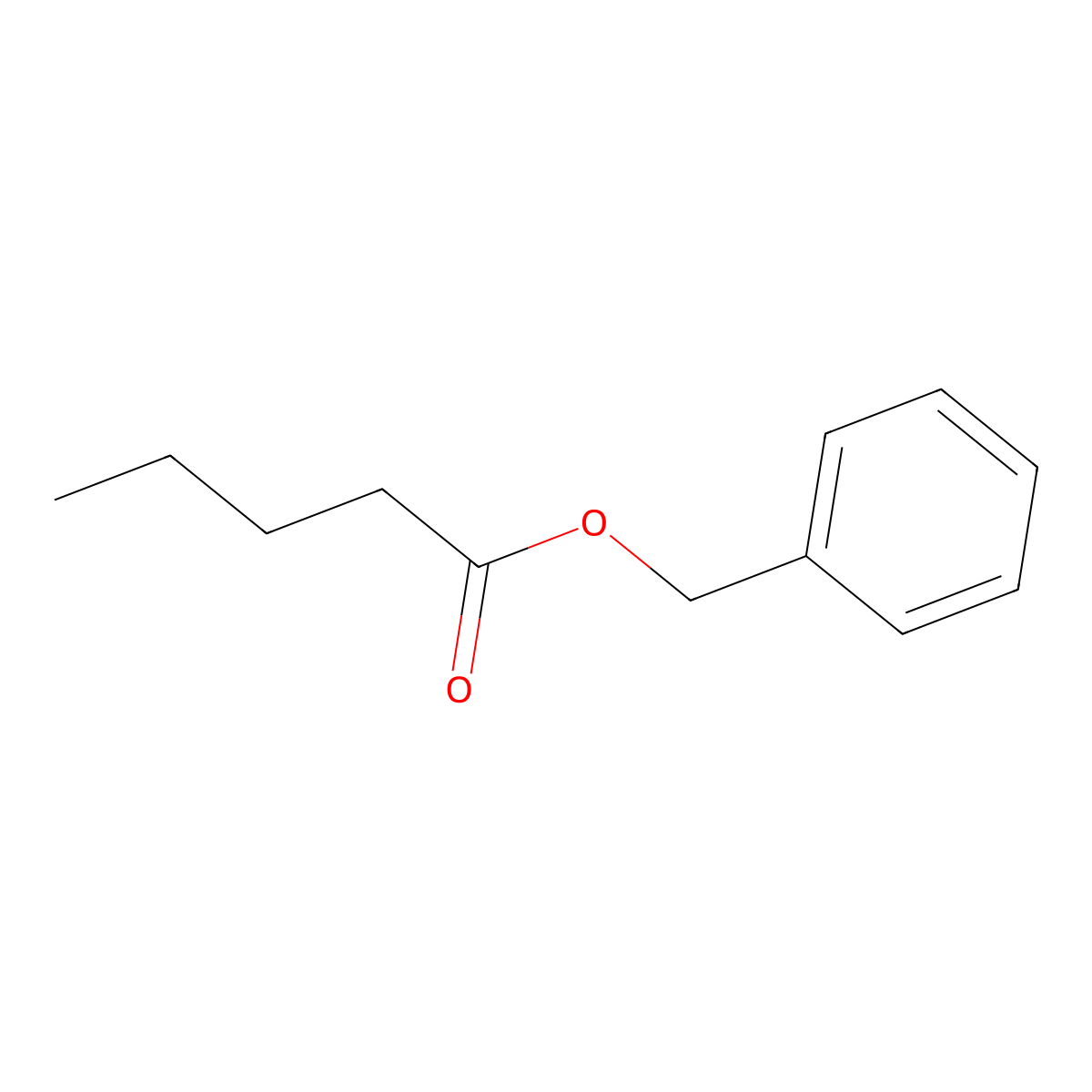 Benzyl pentanoate molecular structure, CAS 10361-39-4