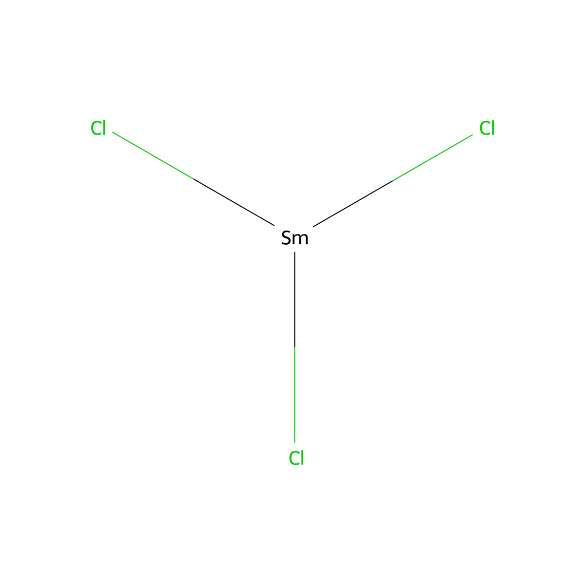 Samarium chloride molecular structure, CAS 10361-82-7