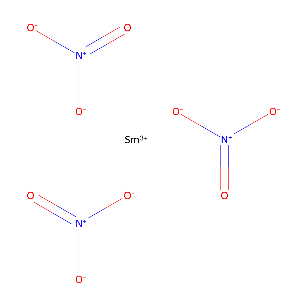 Samarium nitrate molecular structure, CAS 10361-83-8