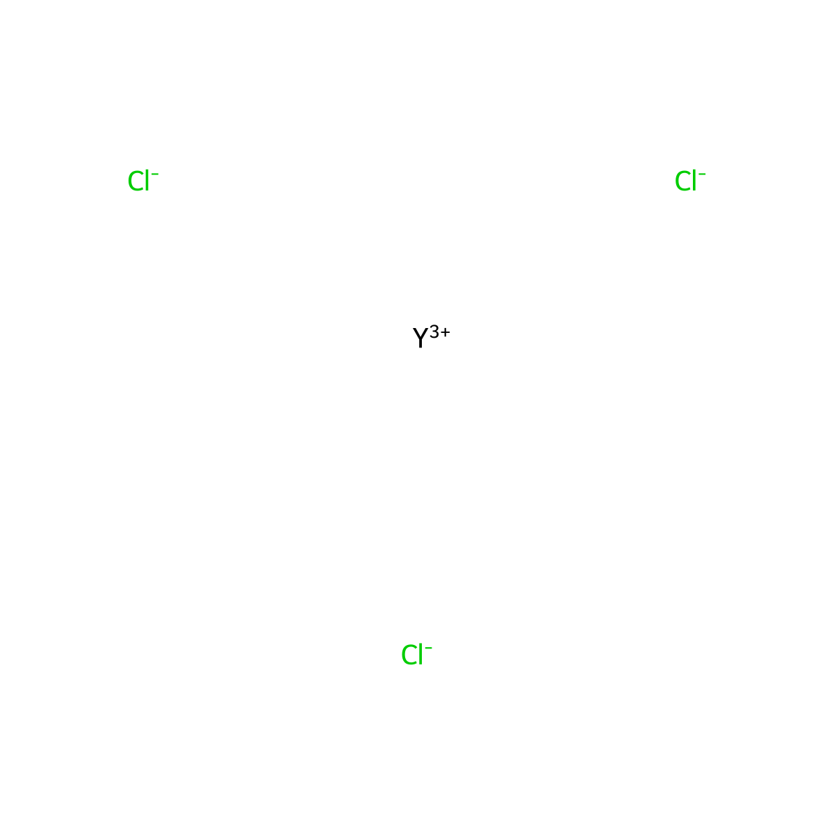 Yttrium(III) chloride , Yttrium(III) chloride molecular structure, CAS 10361-92-9
