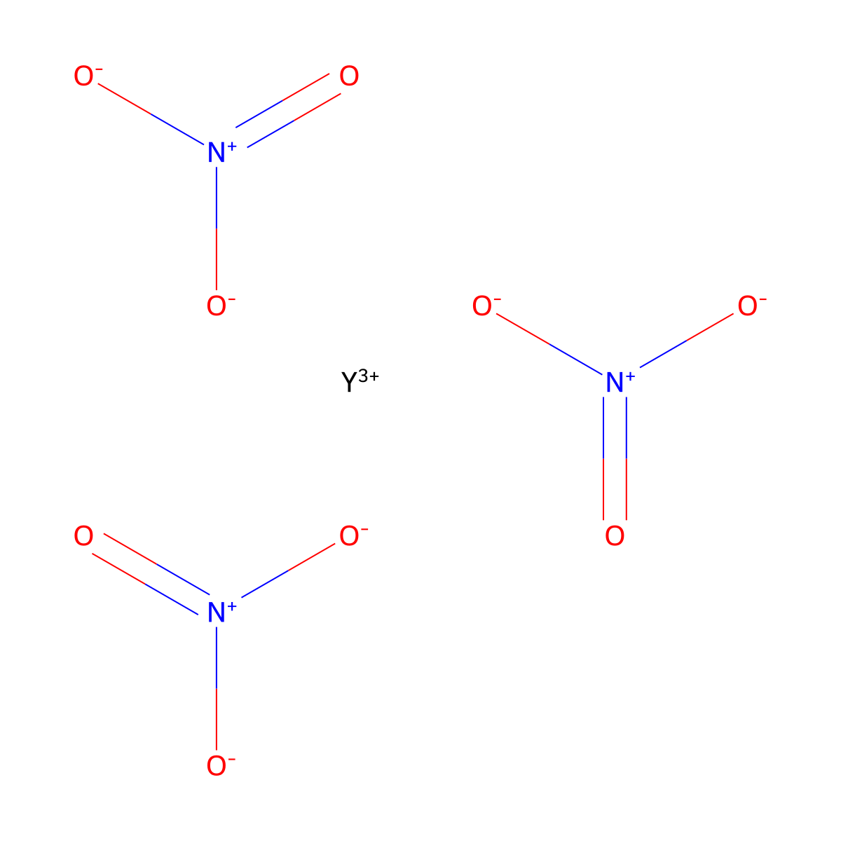 Yttrium nitrate molecular structure, CAS 10361-93-0
