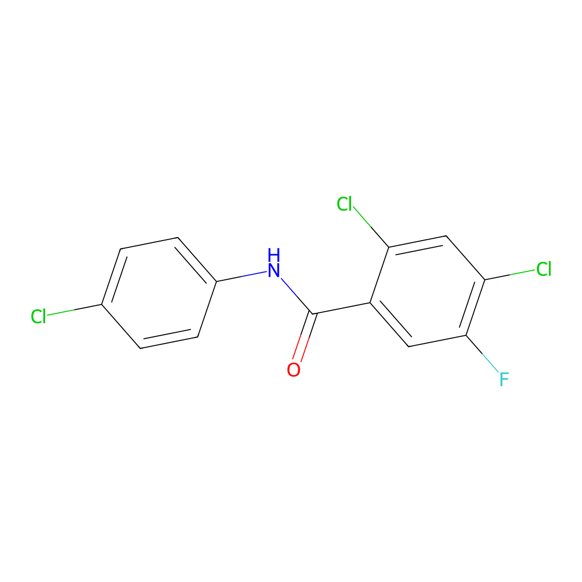 2,4-Dichloro-N-(4-chlorophenyl)-5-fluorobenzamide molecular structure, CAS 1036101-36-6