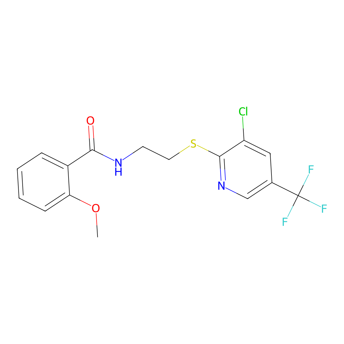 N-(2-{[3-chloro-5-(trifluoromethyl)pyridin-2-yl]sulfanyl}ethyl)-2-methoxybenzamide molecular structure, CAS 1036137-89-9