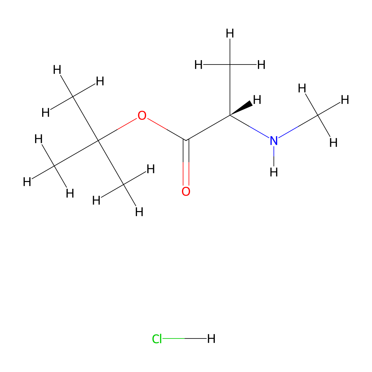 tert-butyl (2S)-2-(methylamino)propanoate hydrochloride molecular structure, CAS 103614-40-0