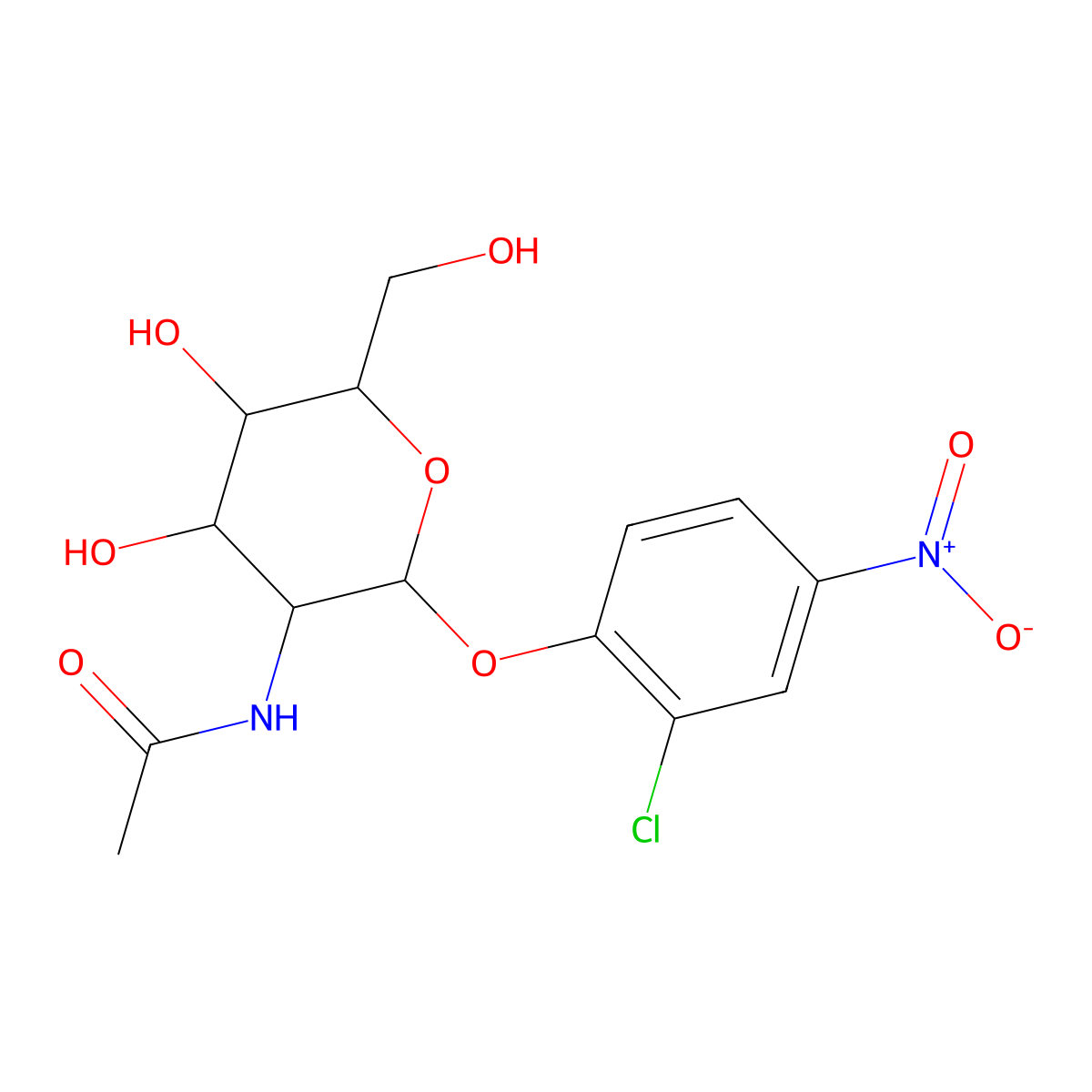 2-Chloro-4-nitrophenyl-N-acetylglucosaminide molecular structure, CAS 103614-82-0
